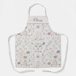 Whimsical Pastel Watercolor Wildflower Custom Name