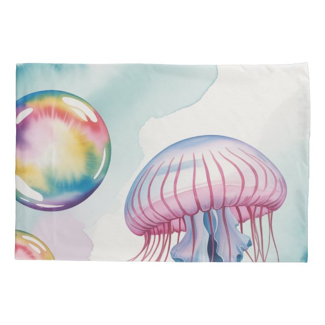 Whimsical Rainbow Jellyfish Watercolor Design (Verso)