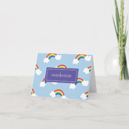 Whimsical Rainbow Personalizado Obrigado Notas