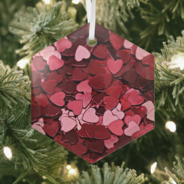 Whimsical Red and Pink Floating Hearts Confetti