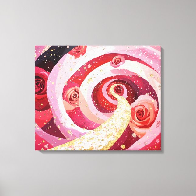 Whimsical roses garden Stretched Canvas Print (Frente)