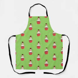 Whimsical Snowman Cupcake Apron