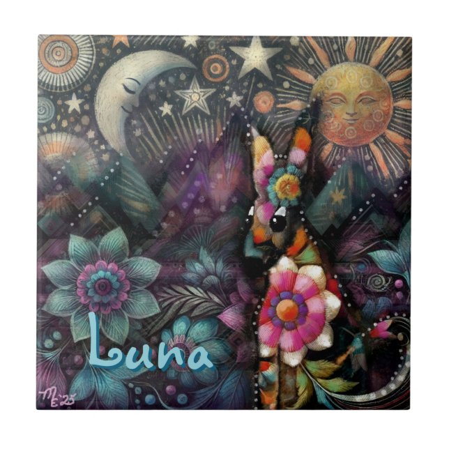 Whimsical Southwest Coyote Animal Personalizado (Frente)