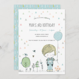 Whimsical Toddler BOY Convite para Aniversário de