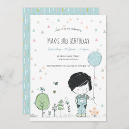 Whimsical Toddler BOY Convite para Aniversário de