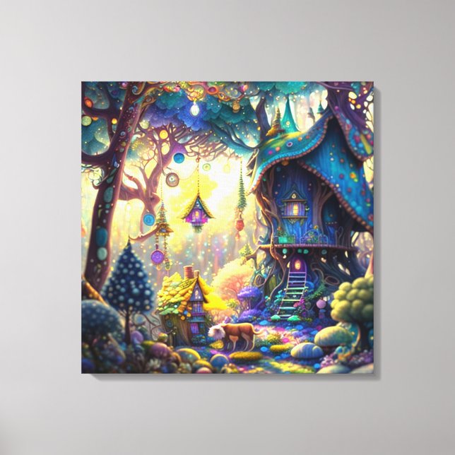 Whimsical Treehouse Canvas Art (Frente)