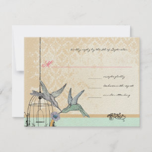 Whimsical Vintage Bird Cage Weding RSVP