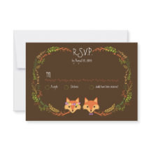 Whimsical Woodland Foxes Weding RSVP