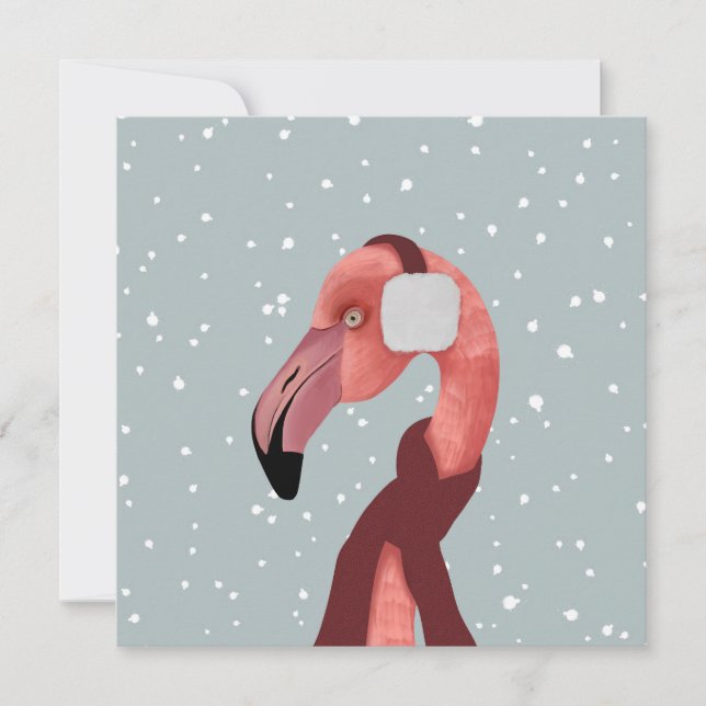 Whimsso Cozy Winter Flamingo Com Scarf (Frente)
