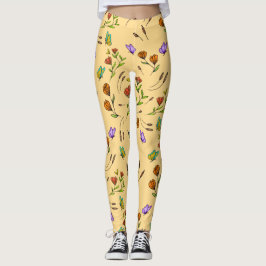 Whimsy Bloom Floral Butterfly Pattern Leggings