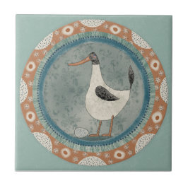 Whimsy Duck Mint Blue Terracotta Teal Aqua