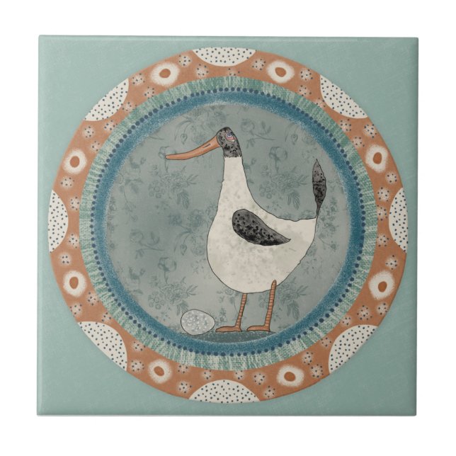 Whimsy Duck Mint Blue Terracotta Teal Aqua (Frente)