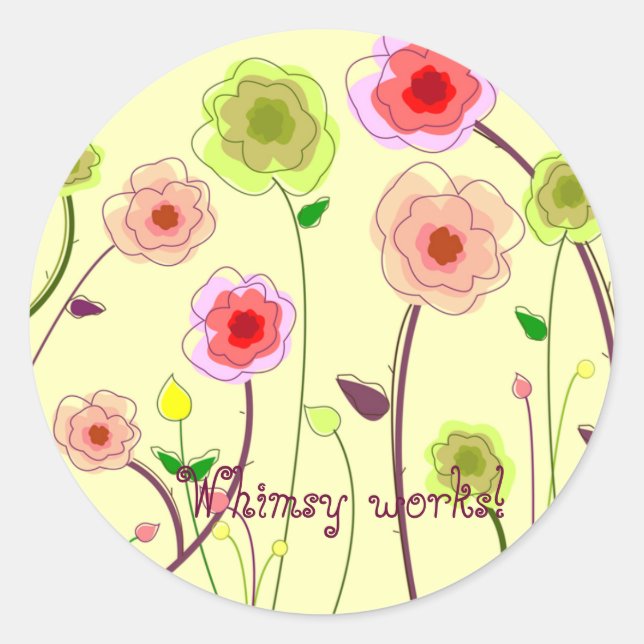 Whimsy funciona com adesivo floral (Frente)