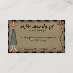 Whimsy Primitive Angel Country Cartão de visita