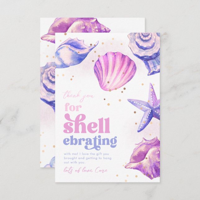 Whimsy Shellebrat Obrigado Cartões (Frente/Verso)