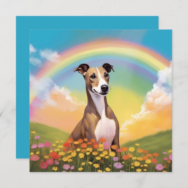 Whippet Rainbow Bridge Nome Personalizado de Cão (Frente/Verso)