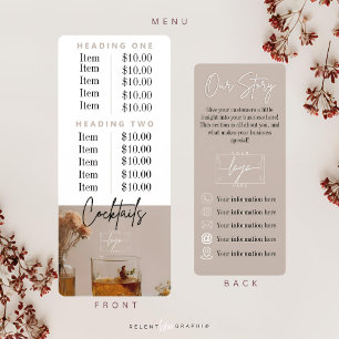 Whiskey Boho Flowers Menu