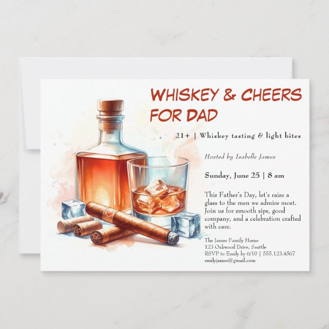 Whiskey & Charutos – Convite de Dia dos Pais Editá (Frente)