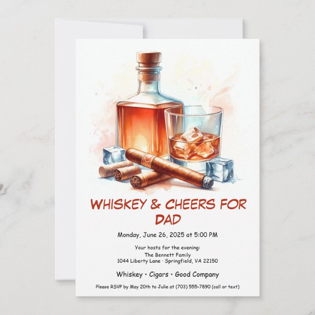 Whiskey & Charutos – Convite de Dia dos Pais Editá (Frente)