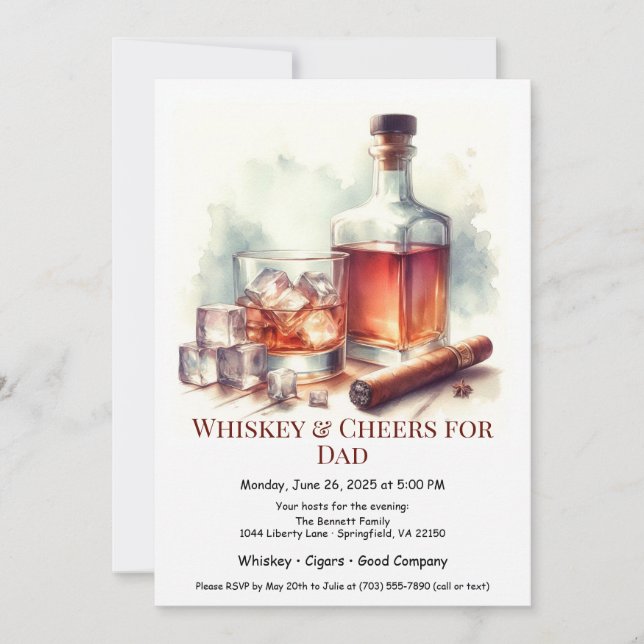 Whiskey & Charutos – Convite de Dia dos Pais Editá (Frente)