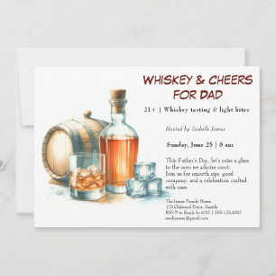 Whiskey & Cheers – Convite de Dia dos Pais Editáve