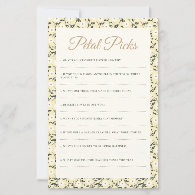 Whispering Meadow - Keepsake Activity Game Sheet (Frente)