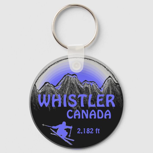 Whistler Canada Blue rople ski art chaveiro (Frente)