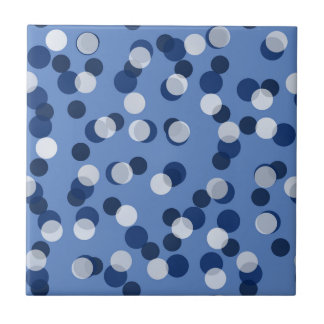 white and blue polka dot