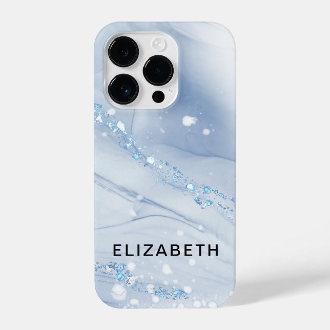 White and gold marble glitter personalized  (Verso)