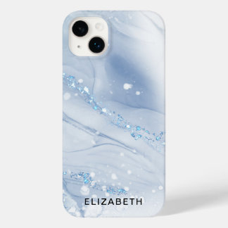 White and gold marble glitter personalized 