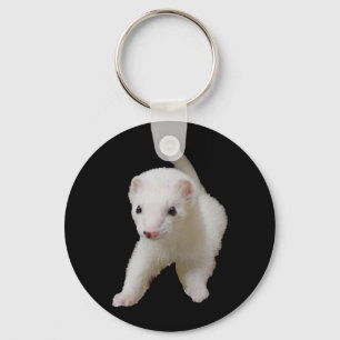 White Baby Ferret Chaveiro