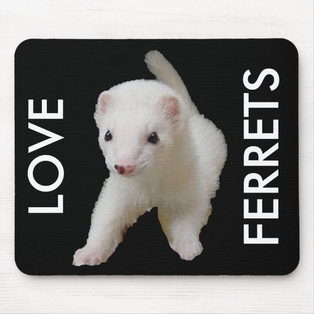White Baby Ferret Mousepad (Frente)