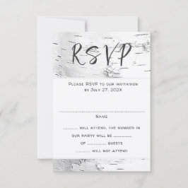 White Birch Wedding RSVP Guest Count Enclosure
