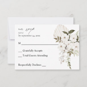 White Boho Floral no Meal RSVP