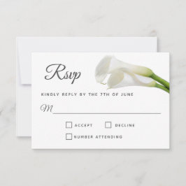 White Calla Lily Floral Weding RSVP