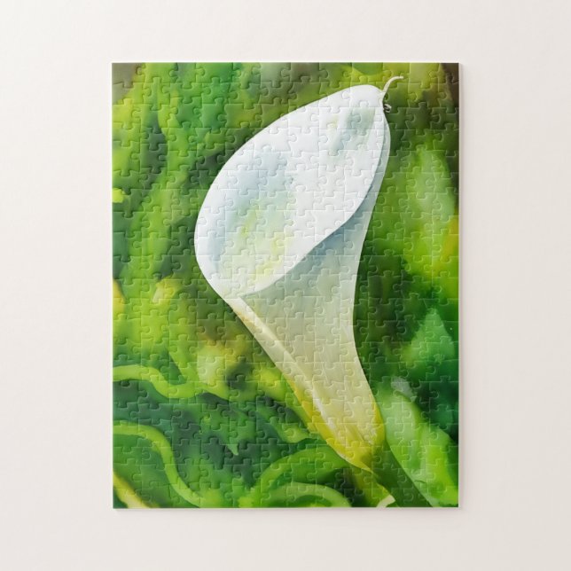 White Calla Lily Flower Art Quebra-cabeça (Vertical)