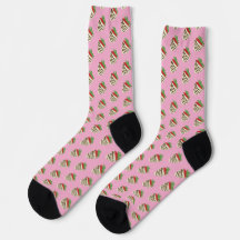 White Chocolate-Covered Strawberry Pink Socks