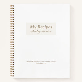 White Christian Proverbs 31:3 Verse Recipe Book
