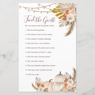 White Cream Pumpkin Rustic Find the Guest game