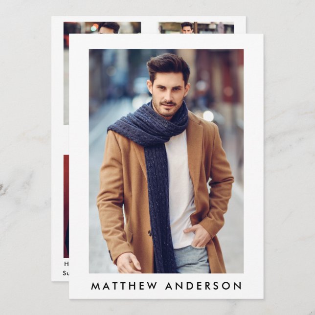 White da placa Comp do ator Modelo - 4 Fotografias (Frente/Verso)