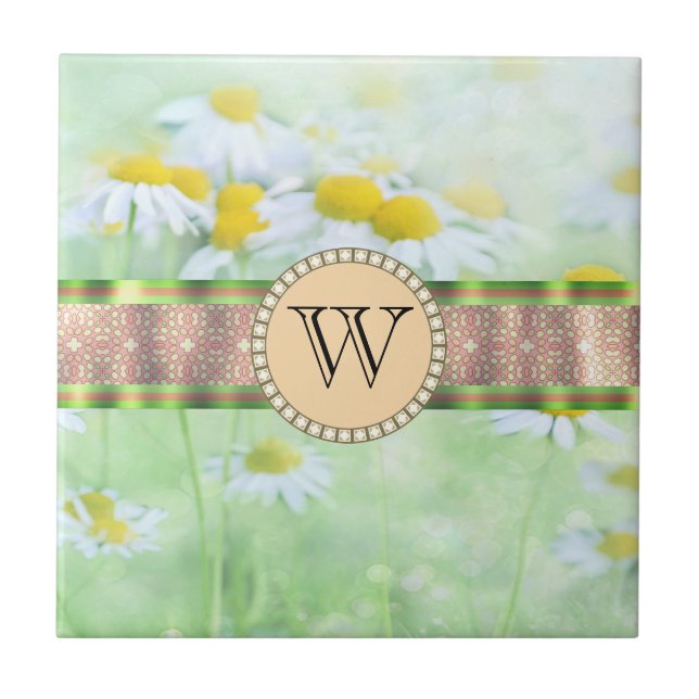 White Daisy está em Green Meadow Monograma (Frente)
