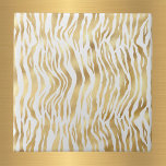 White de Impressão Zebra Dourada Glam<br><div class="desc">Azulejo branco com impressão zebra dourada.</div>