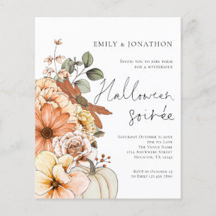 White do Partido de Halloween do Script Floral de 