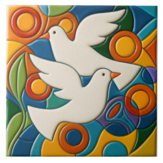 White Doves Tile