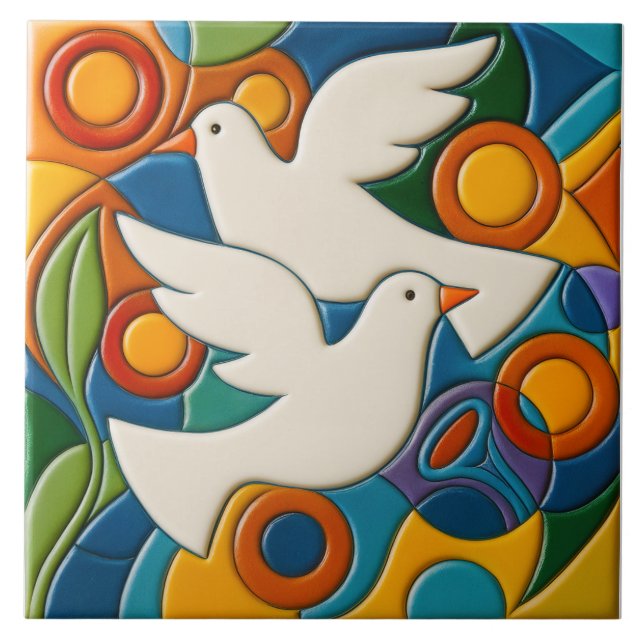 White Doves Tile (Frente)