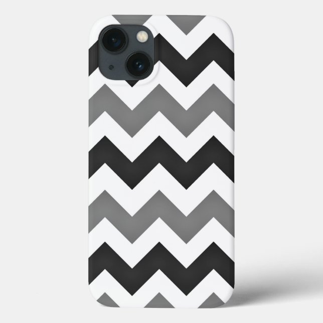 White e Cinza Chevron Zigzag (Verso)