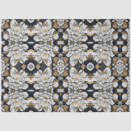 White e Dourado Papel Floral Moderno