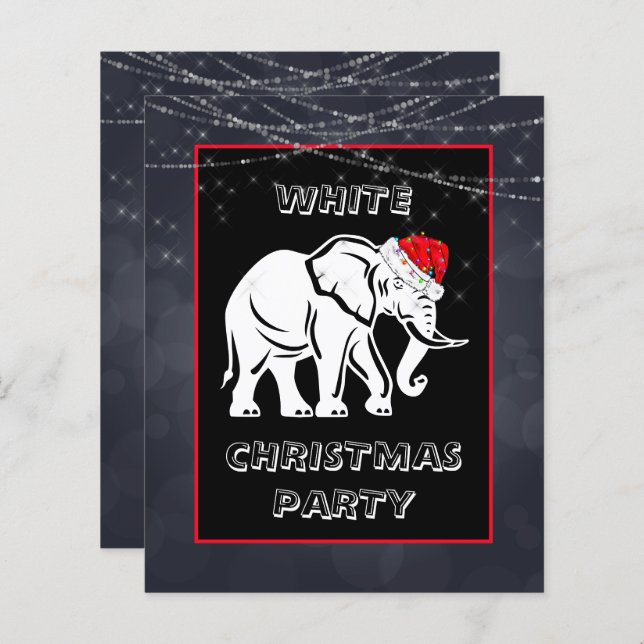 White Elephant Christmas Party Invitation (Frente/Verso)