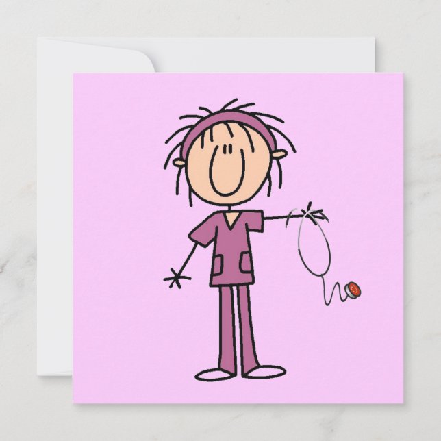 White Female Stick Figura T-shirts e presentes (Frente)