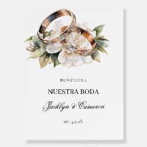 White Floral com anel Casamento Espanhol